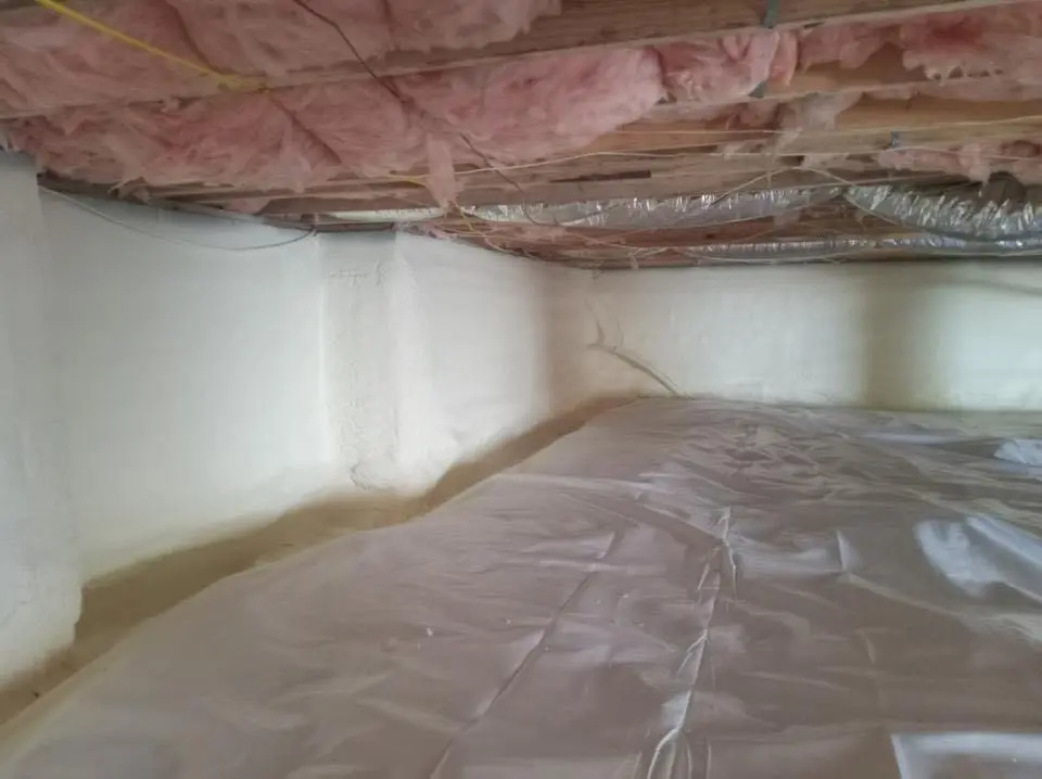 Crawl space encapsulation with closed-cell spray foam for Commercial Roof Restoration in Joshua Tree